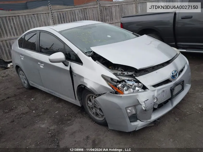 2010 Toyota Prius VIN: JTDKN3DU6A0027150 Lot: 12138956