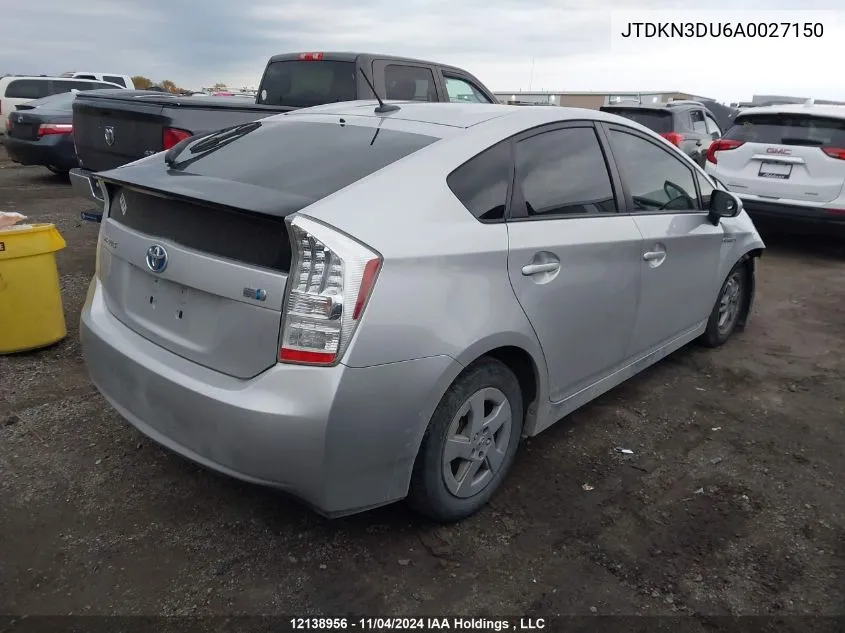 2010 Toyota Prius VIN: JTDKN3DU6A0027150 Lot: 12138956