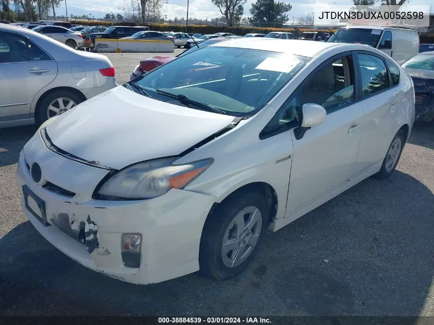 2010 Toyota Prius Iv VIN: JTDKN3DUXA0052598 Lot: 38884539