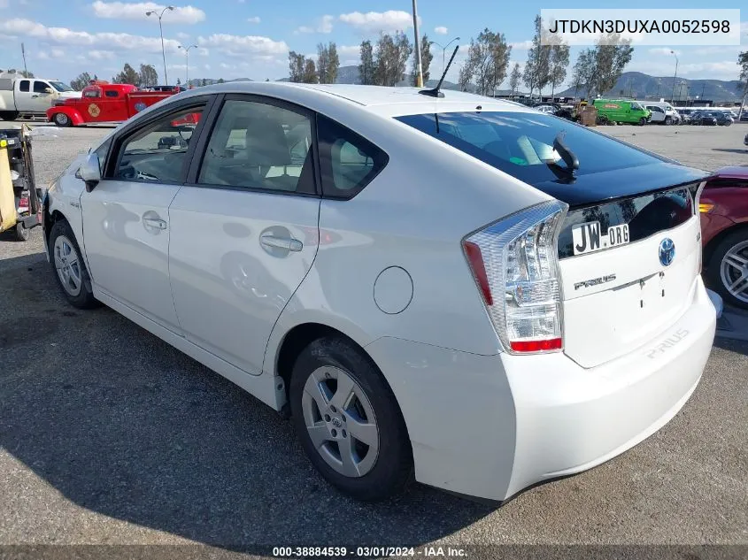 2010 Toyota Prius Iv VIN: JTDKN3DUXA0052598 Lot: 38884539