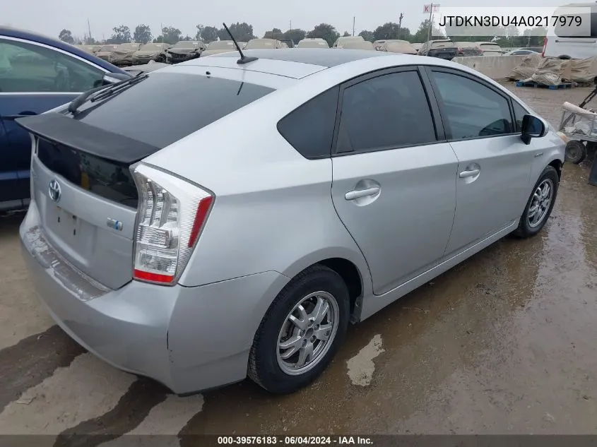 2010 Toyota Prius Iv VIN: JTDKN3DU4A0217979 Lot: 39576183