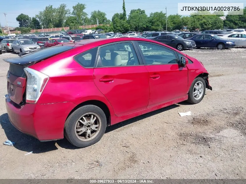 JTDKN3DU1A0028786 2010 Toyota Prius Iii