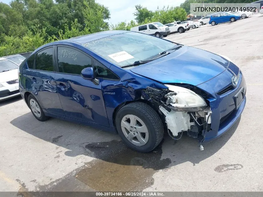 JTDKN3DU2A0149522 2010 Toyota Prius Iii