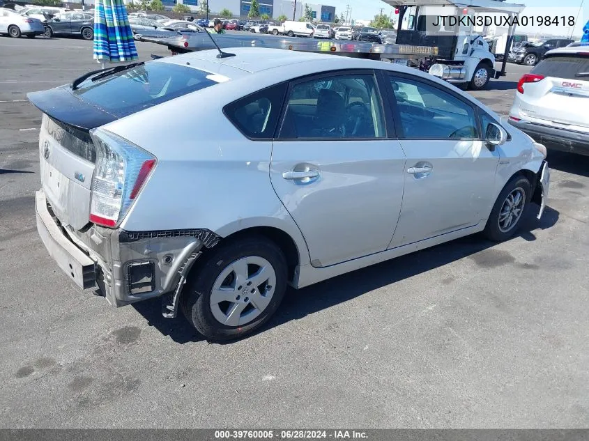 2010 Toyota Prius Ii VIN: JTDKN3DUXA0198418 Lot: 39760005