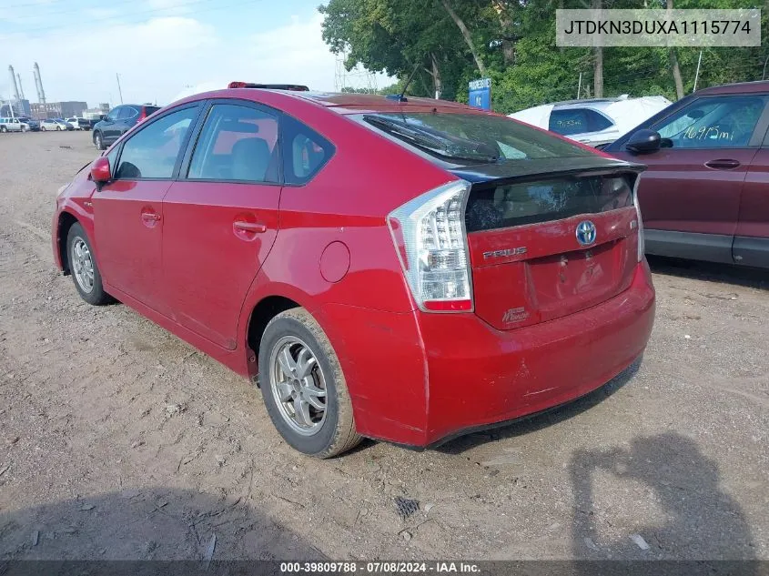 2010 Toyota Prius Iii VIN: JTDKN3DUXA1115774 Lot: 39809788