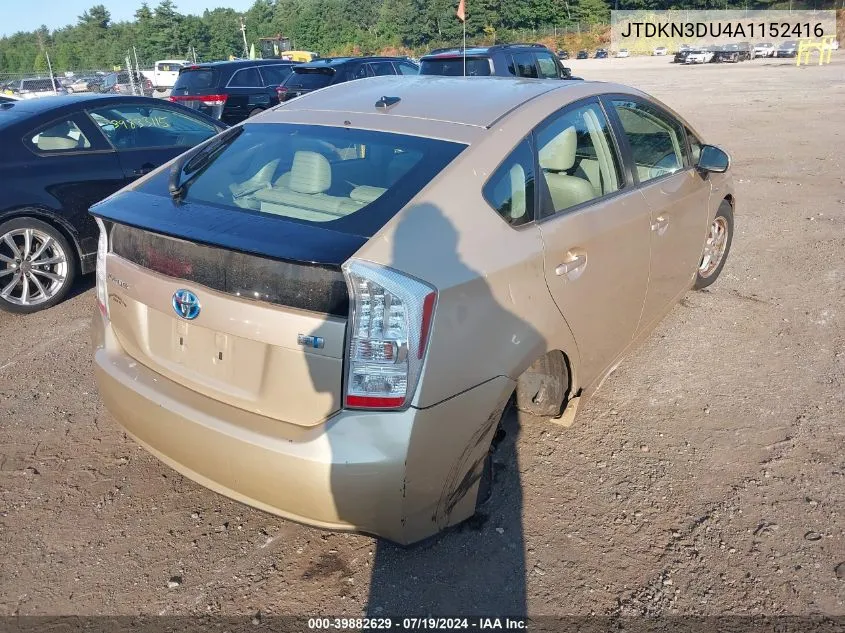 2010 Toyota Prius Iv VIN: JTDKN3DU4A1152416 Lot: 39882629