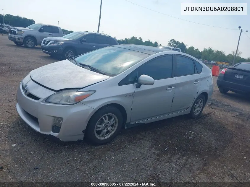 2010 Toyota Prius Iv VIN: JTDKN3DU6A0208801 Lot: 39898505