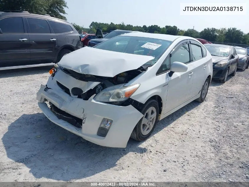 JTDKN3DU2A0138715 2010 Toyota Prius