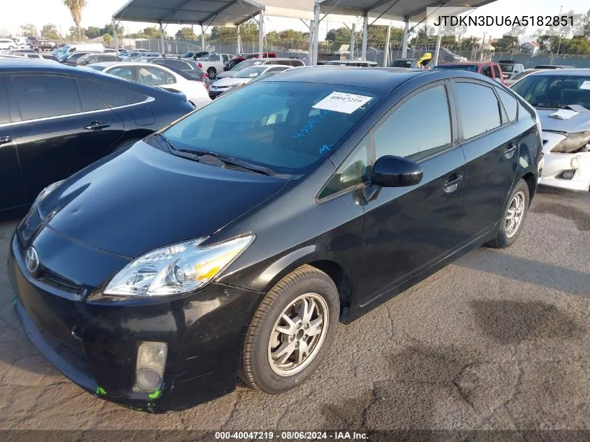 2010 Toyota Prius Ii VIN: JTDKN3DU6A5182851 Lot: 40047219