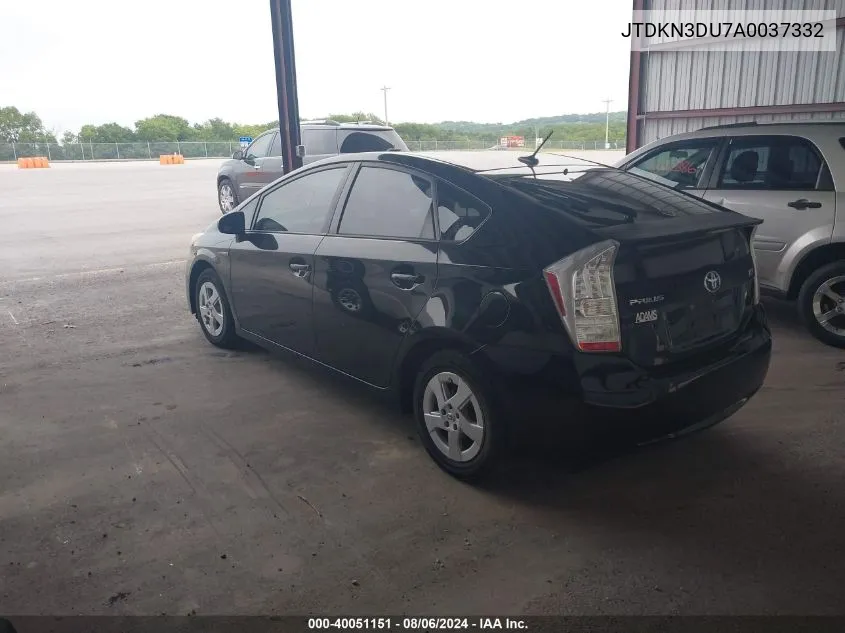 2010 Toyota Prius Iii VIN: JTDKN3DU7A0037332 Lot: 40051151