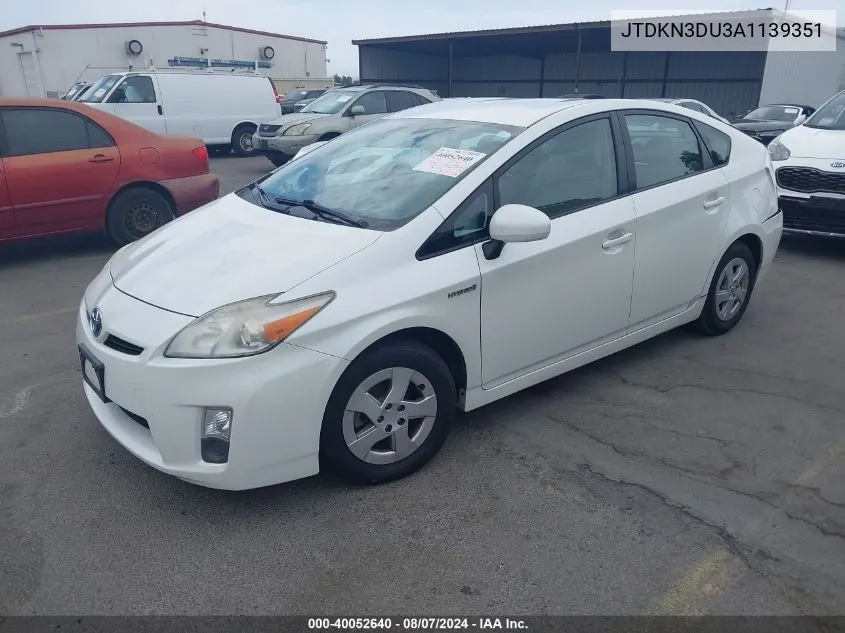 2010 Toyota Prius Iv VIN: JTDKN3DU3A1139351 Lot: 40052640