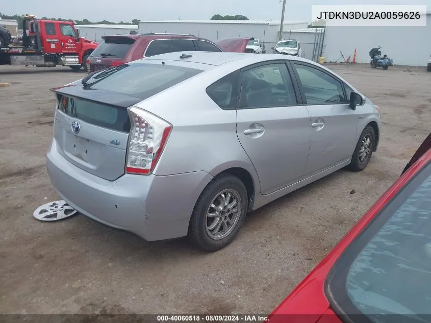 2010 Toyota Prius Iii VIN: JTDKN3DU2A0059626 Lot: 40060518