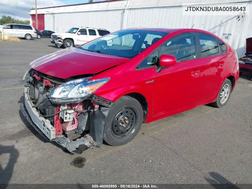 2010 Toyota Prius Iv VIN: JTDKN3DU8A0058643 Lot: 40085995