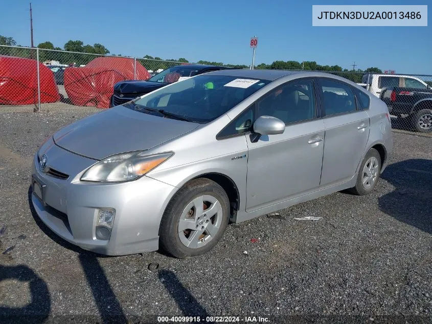 2010 Toyota Prius I/Ii/Iii/Iv/V VIN: JTDKN3DU2A0013486 Lot: 40099915