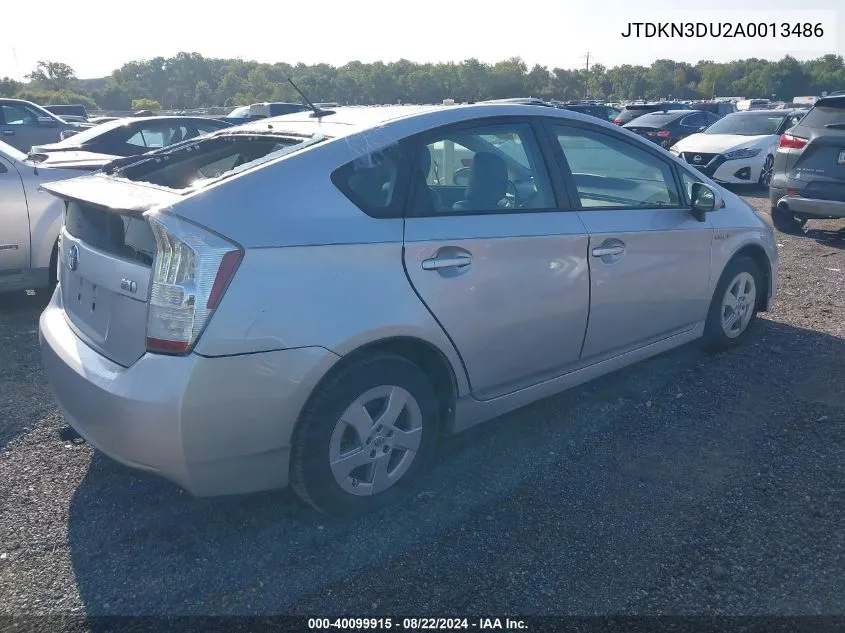 2010 Toyota Prius I/Ii/Iii/Iv/V VIN: JTDKN3DU2A0013486 Lot: 40099915