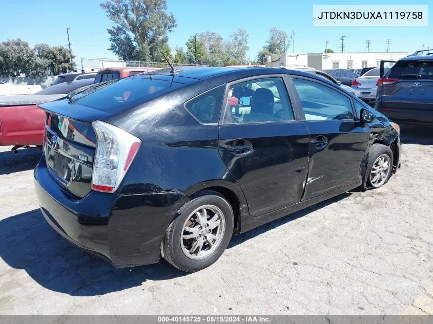 2010 Toyota Prius Iii VIN: JTDKN3DUXA1119758 Lot: 40145725