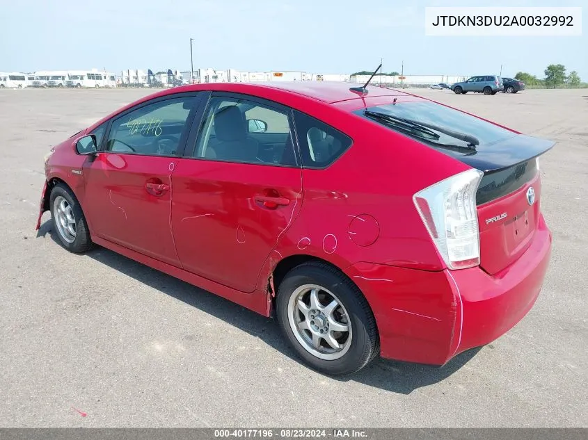 2010 Toyota Prius Ii VIN: JTDKN3DU2A0032992 Lot: 40177196