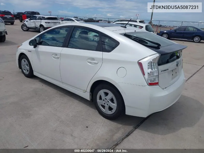 2010 Toyota Prius Iii VIN: JTDKN3DU5A5087231 Lot: 40230647