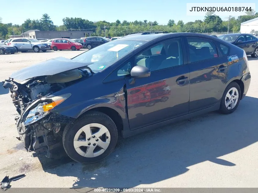 2010 Toyota Prius Iii VIN: JTDKN3DU6A0188744 Lot: 40231209