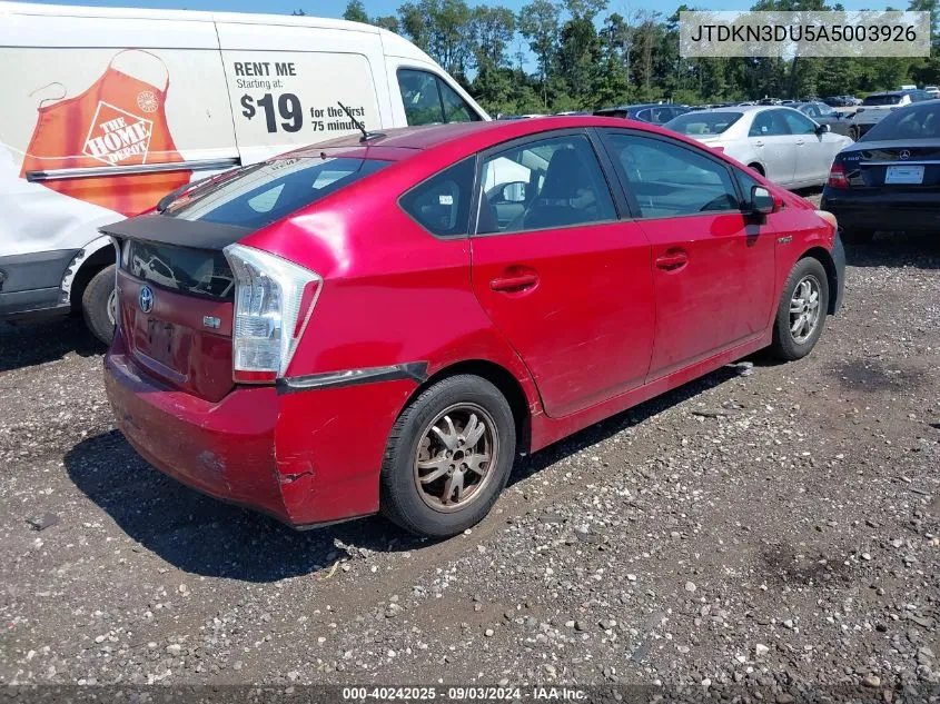 2010 Toyota Prius Iii VIN: JTDKN3DU5A5003926 Lot: 40242025