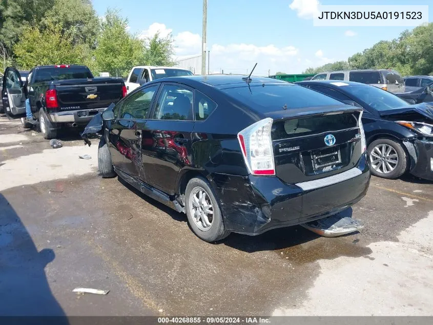 2010 Toyota Prius Iii VIN: JTDKN3DU5A0191523 Lot: 40268855