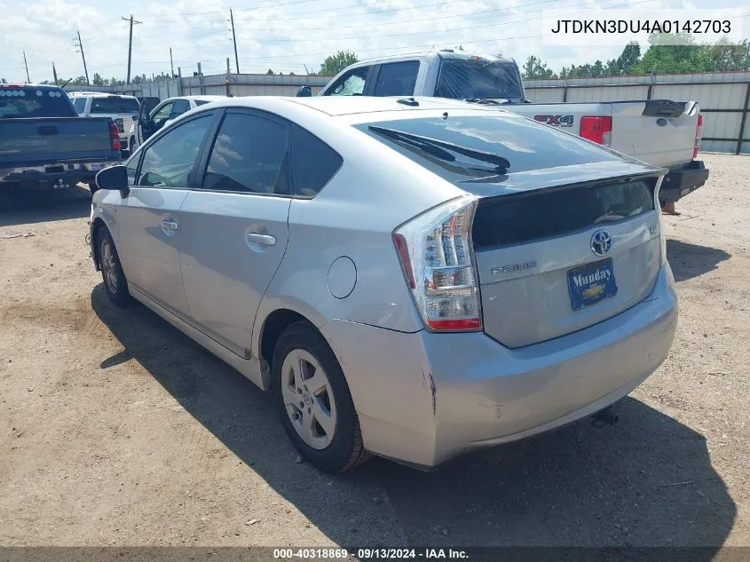 2010 Toyota Prius VIN: JTDKN3DU4A0142703 Lot: 40318869