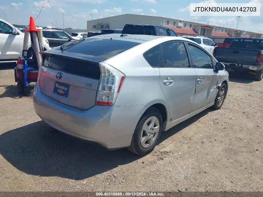 2010 Toyota Prius VIN: JTDKN3DU4A0142703 Lot: 40318869