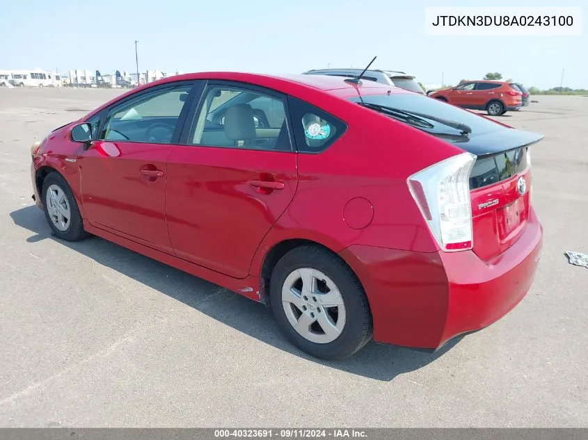 2010 Toyota Prius Ii VIN: JTDKN3DU8A0243100 Lot: 40323691