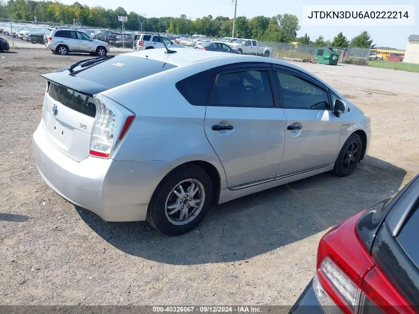 2010 Toyota Prius Ii VIN: JTDKN3DU6A0222214 Lot: 40326067