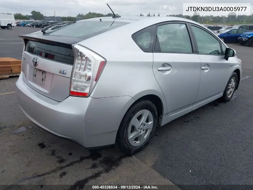 2010 Toyota Prius Ii VIN: JTDKN3DU3A0005977 Lot: 40326834