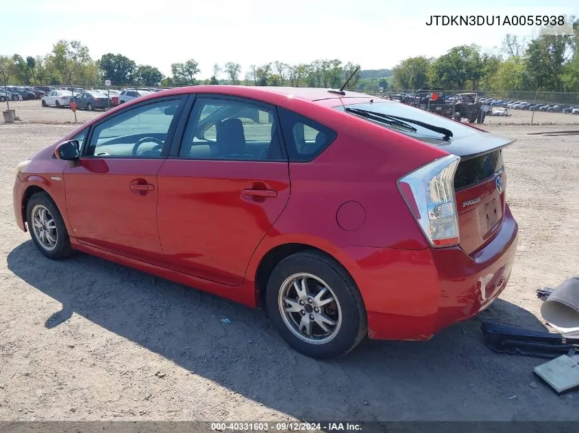 2010 Toyota Prius Ii VIN: JTDKN3DU1A0055938 Lot: 40331603