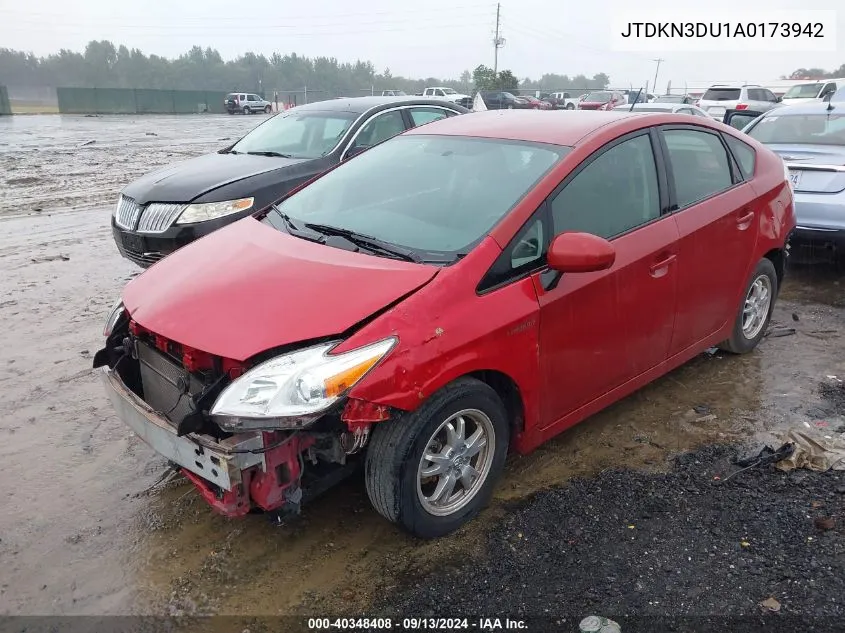 2010 Toyota Prius VIN: JTDKN3DU1A0173942 Lot: 40348408