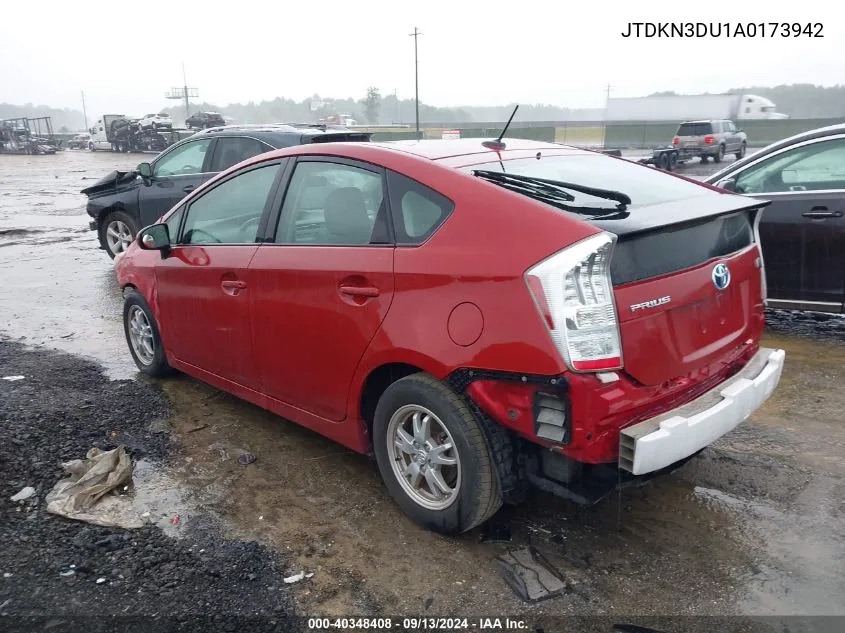 2010 Toyota Prius VIN: JTDKN3DU1A0173942 Lot: 40348408