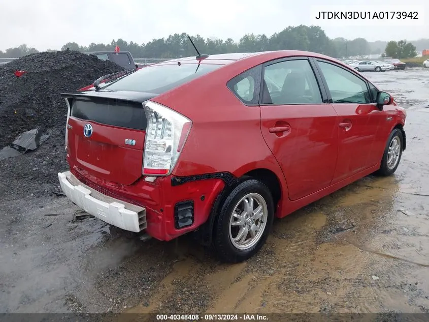 2010 Toyota Prius VIN: JTDKN3DU1A0173942 Lot: 40348408