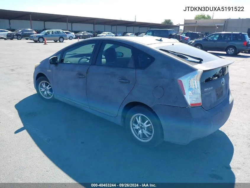 2010 Toyota Prius Iii VIN: JTDKN3DUXA5191522 Lot: 40453244