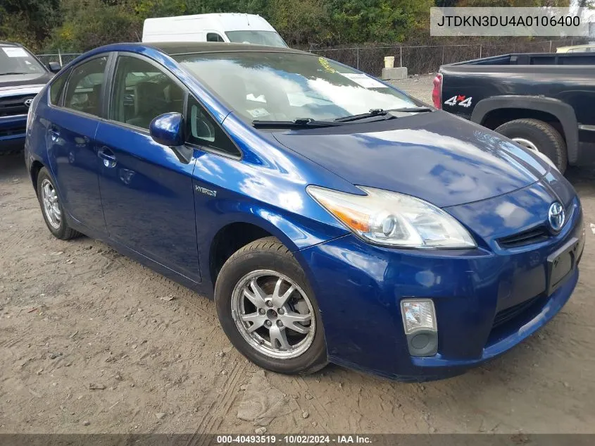 2010 Toyota Prius Iv VIN: JTDKN3DU4A0106400 Lot: 40493519