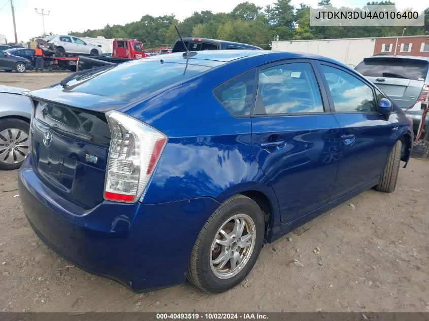 2010 Toyota Prius Iv VIN: JTDKN3DU4A0106400 Lot: 40493519