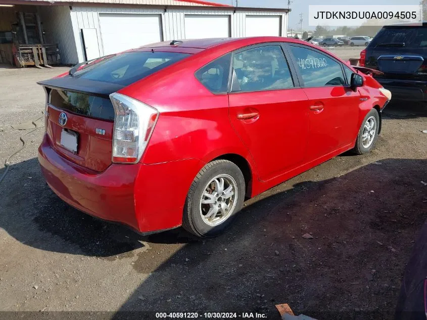 2010 Toyota Prius Ii VIN: JTDKN3DU0A0094505 Lot: 40591220