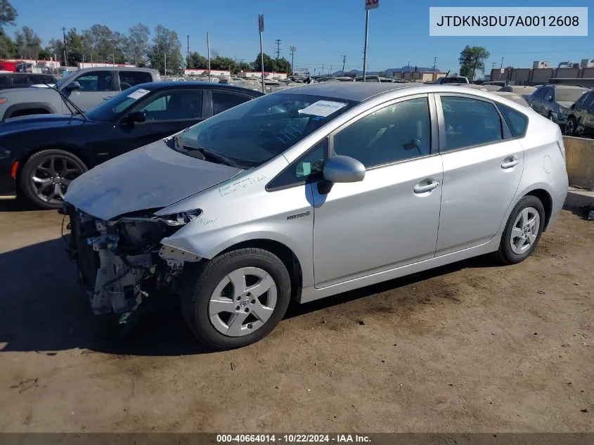 2010 Toyota Prius Iii VIN: JTDKN3DU7A0012608 Lot: 40664014