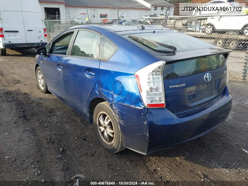 2010 Toyota Prius Iii VIN: JTDKN3DUXA1061702 Lot: 40676548