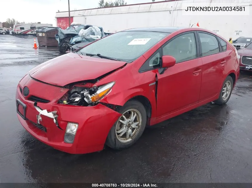 JTDKN3DU2A0034581 2010 Toyota Prius