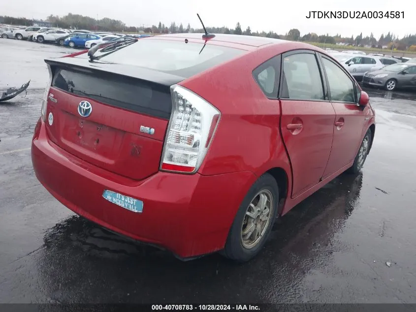 JTDKN3DU2A0034581 2010 Toyota Prius