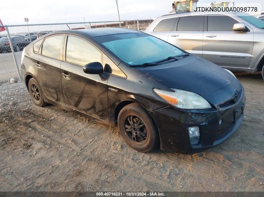 2010 Toyota Prius Iii VIN: JTDKN3DU0A0098778 Lot: 40716231