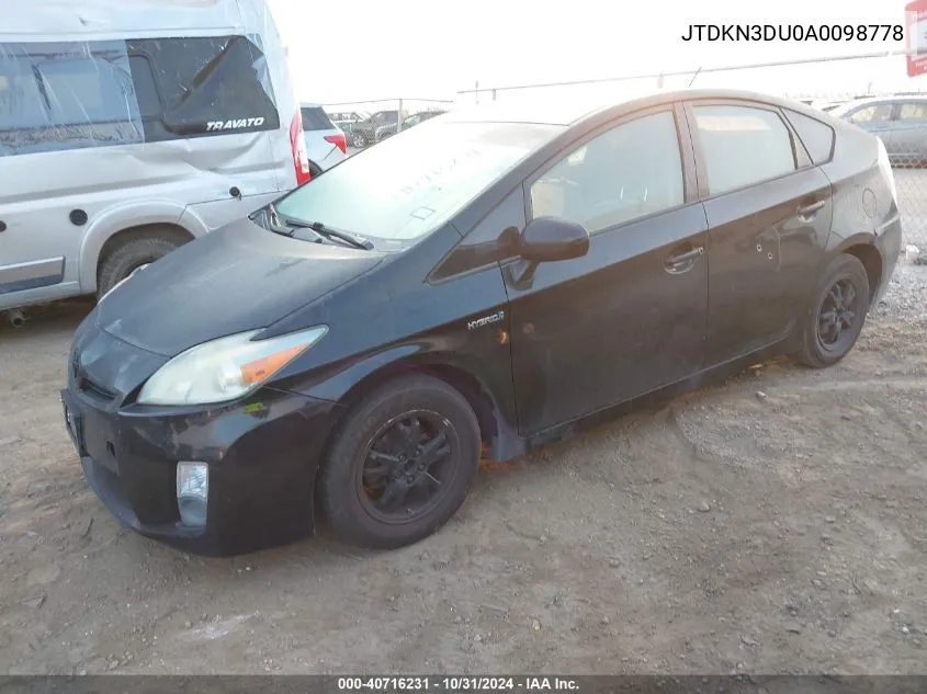 2010 Toyota Prius Iii VIN: JTDKN3DU0A0098778 Lot: 40716231