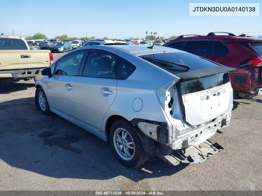 2010 Toyota Prius Ii VIN: JTDKN3DU0A0140138 Lot: 40732639