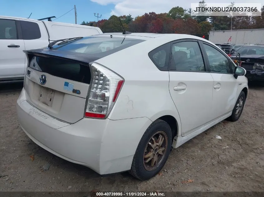 2010 Toyota Prius Ii VIN: JTDKN3DU2A0037366 Lot: 40739995