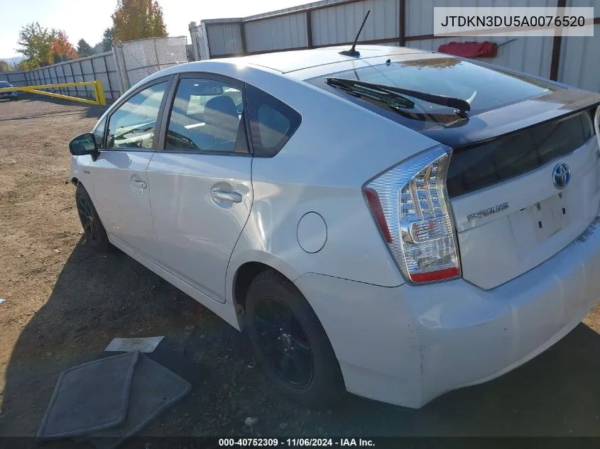 2010 Toyota Prius VIN: JTDKN3DU5A0076520 Lot: 40752309