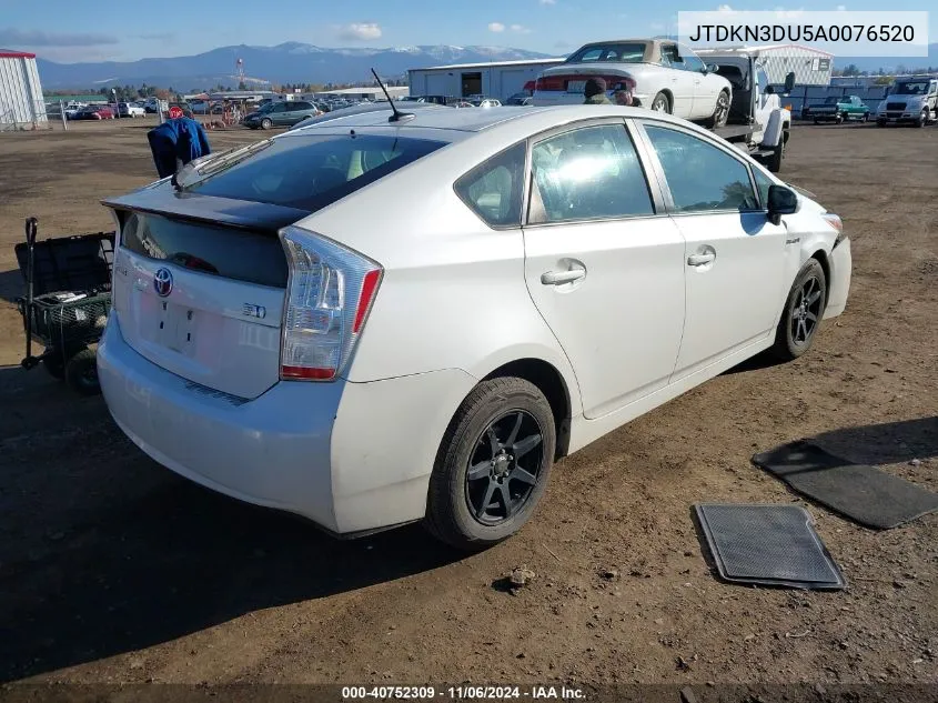 2010 Toyota Prius VIN: JTDKN3DU5A0076520 Lot: 40752309