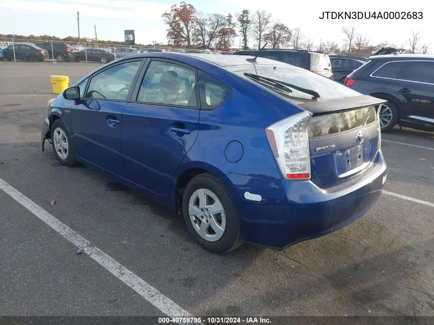 2010 Toyota Prius Iv VIN: JTDKN3DU4A0002683 Lot: 40759795