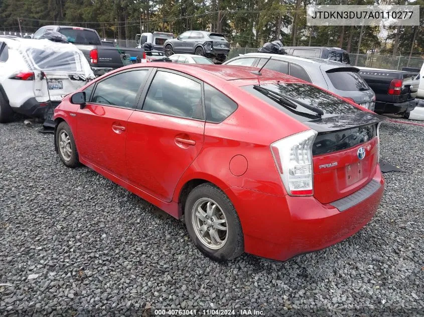 2010 Toyota Prius Ii VIN: JTDKN3DU7A0110277 Lot: 40763041